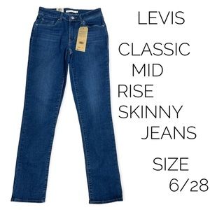 Levis classic mid rise skinny jeans size 6 28x30 levis slimming sculpt